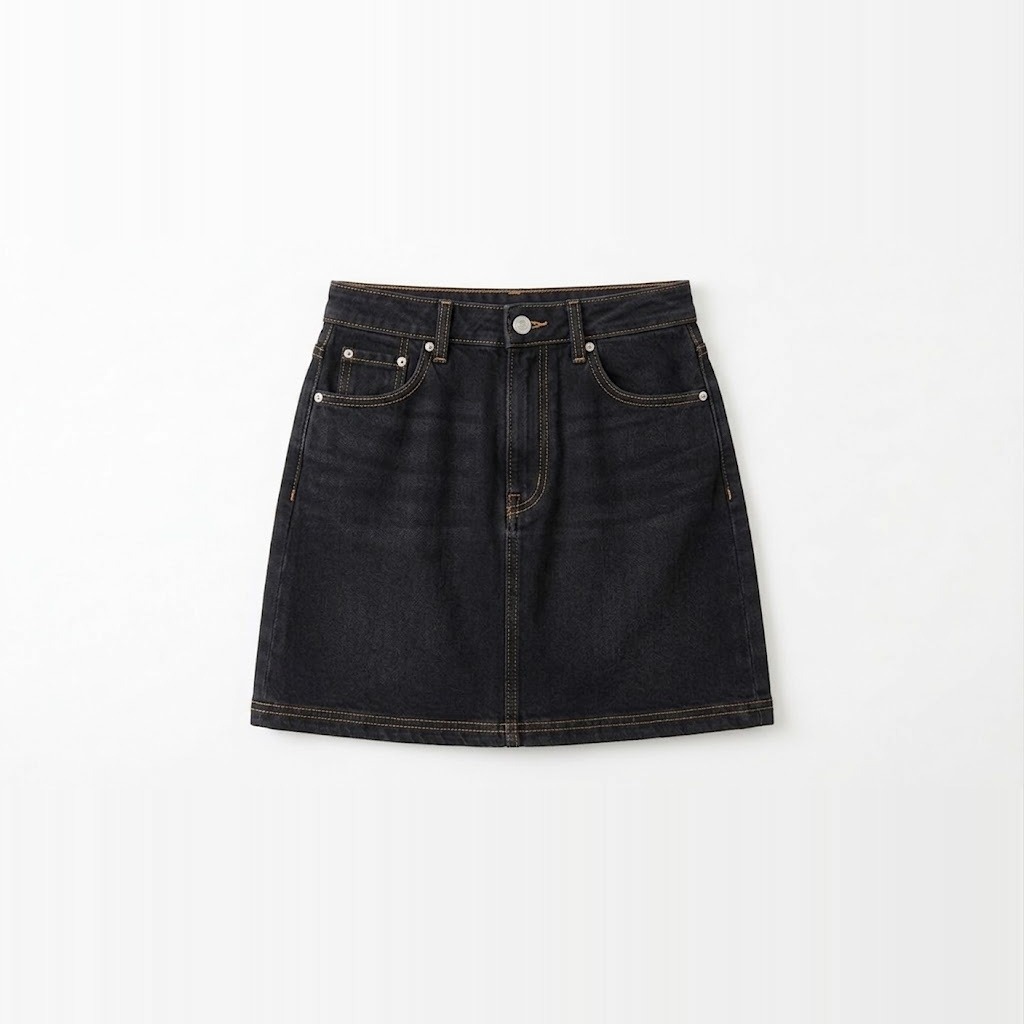 A-Line Denim Mini Skirt 2