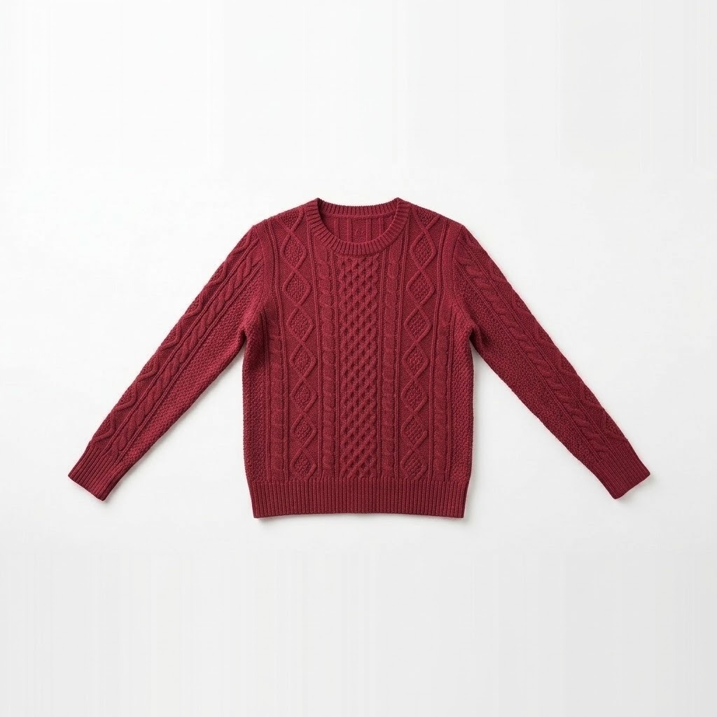 Cable Knit Crewneck Sweater 3