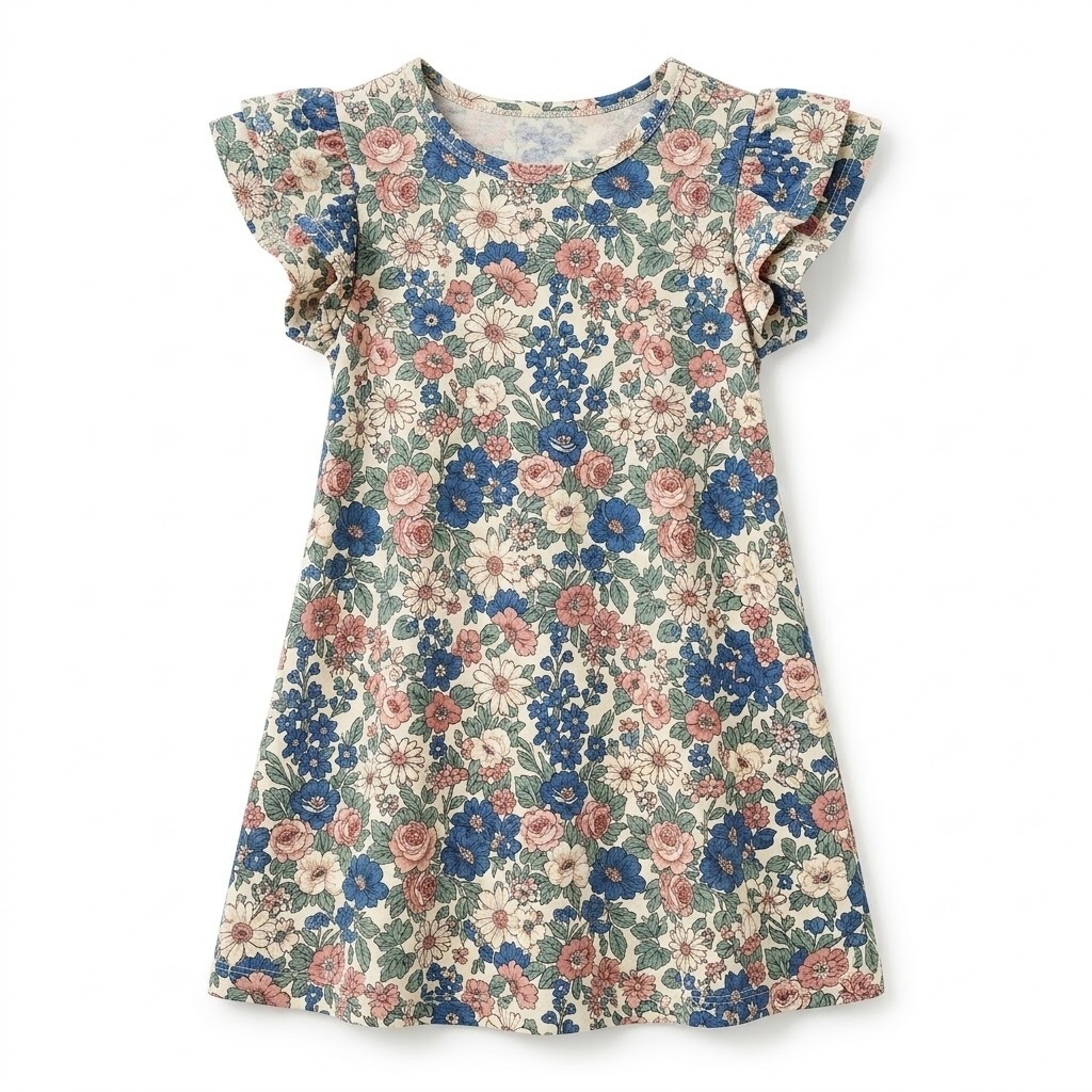 Girls Ruffle Sleeve Dress 3