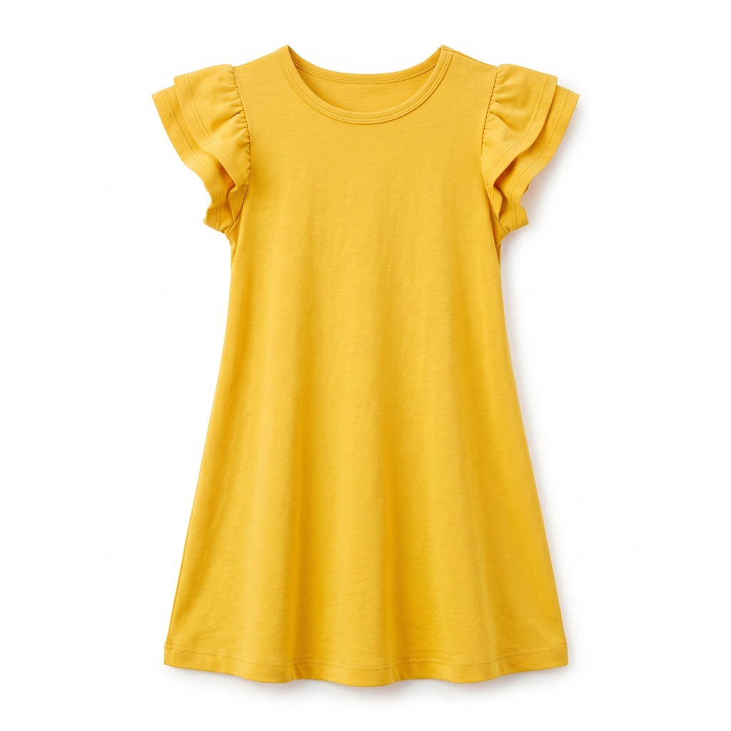 Girls Ruffle Sleeve Dress 2